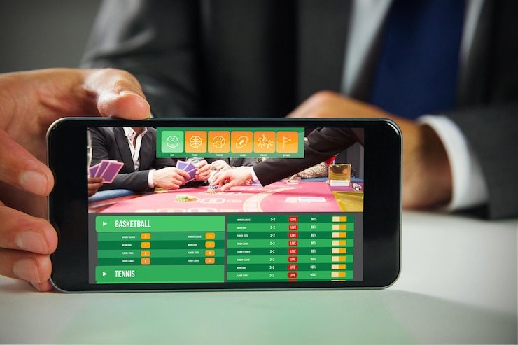Mobile gaming interface showing Jeebzz platform on smartphone